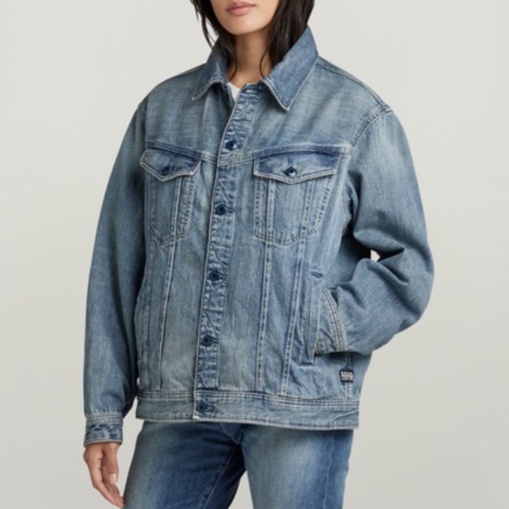 G-Star Women’s Oversized Western Jacket Sun Faded Air Force Blue Small